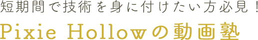 短時間で技術を身に着けたい方必見